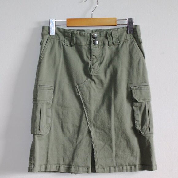 90s - y2k Vintage Nevada (Wal-Mart) Cargo Midi Skirt 28" - Picture 1 of 10